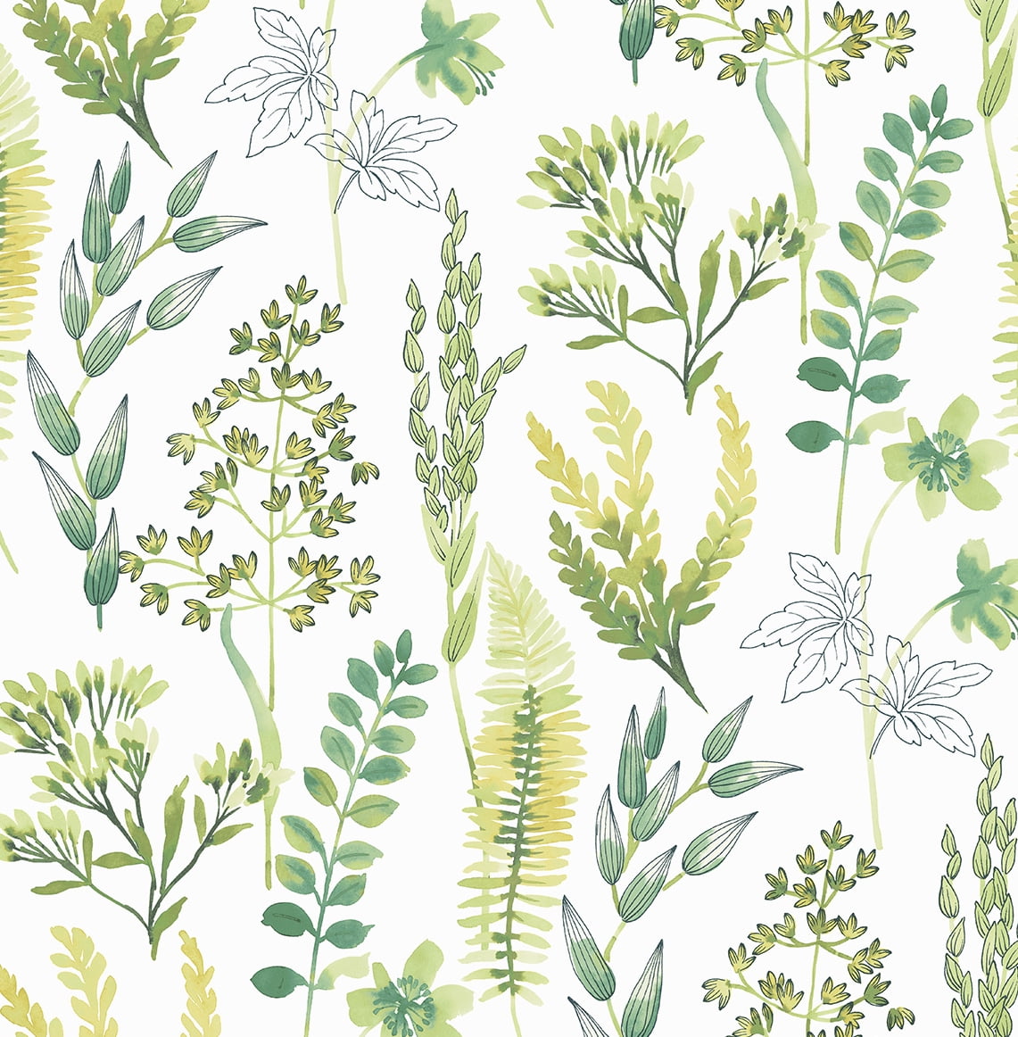 NextWall  Wild Garden Peel and Stick Wallpaper 20.5 in. W x 18 ft. L - Lemon Lime