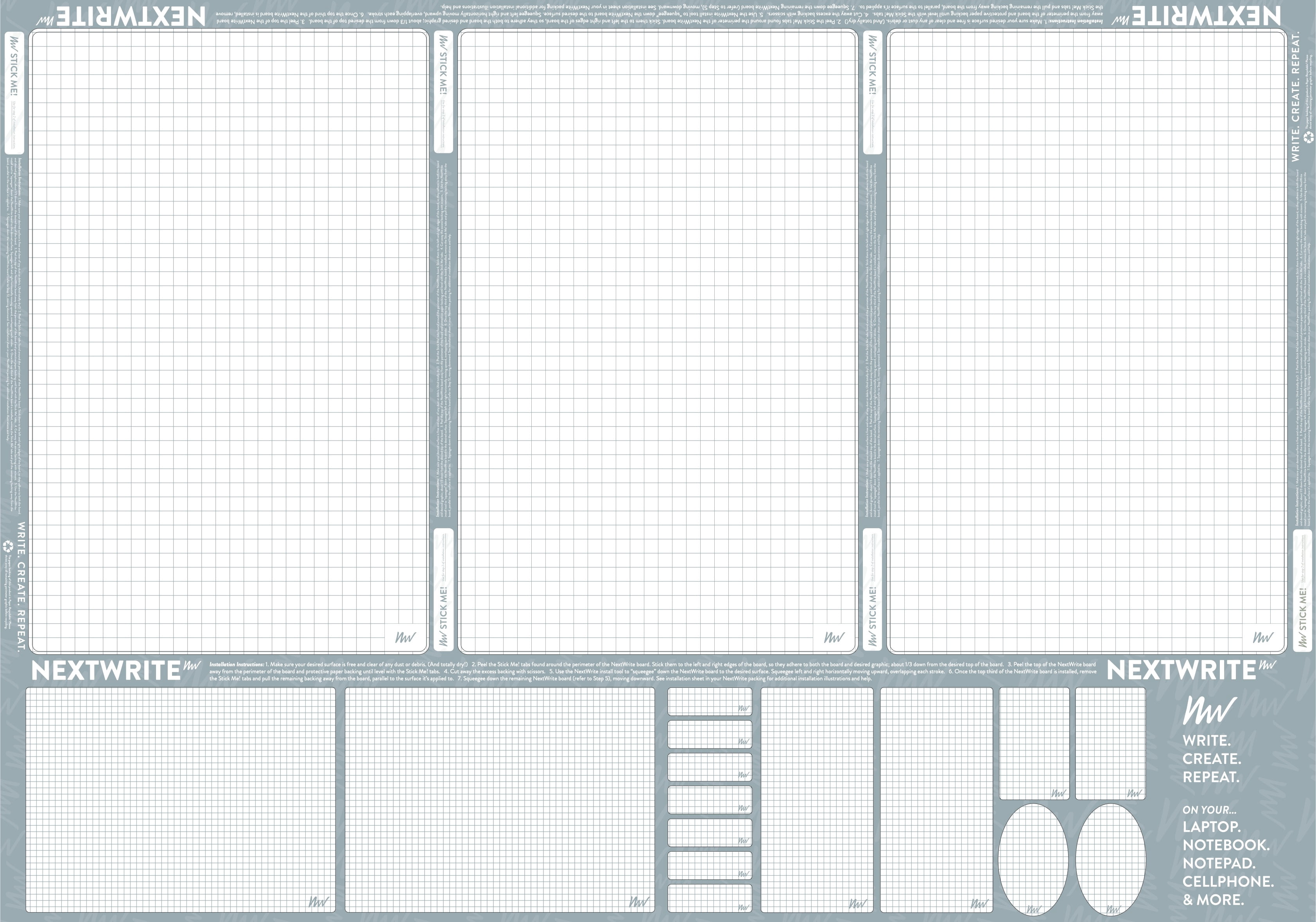 NextWrite Dry Erase Adhesive Surface - Grid Pattern - Walmart.com