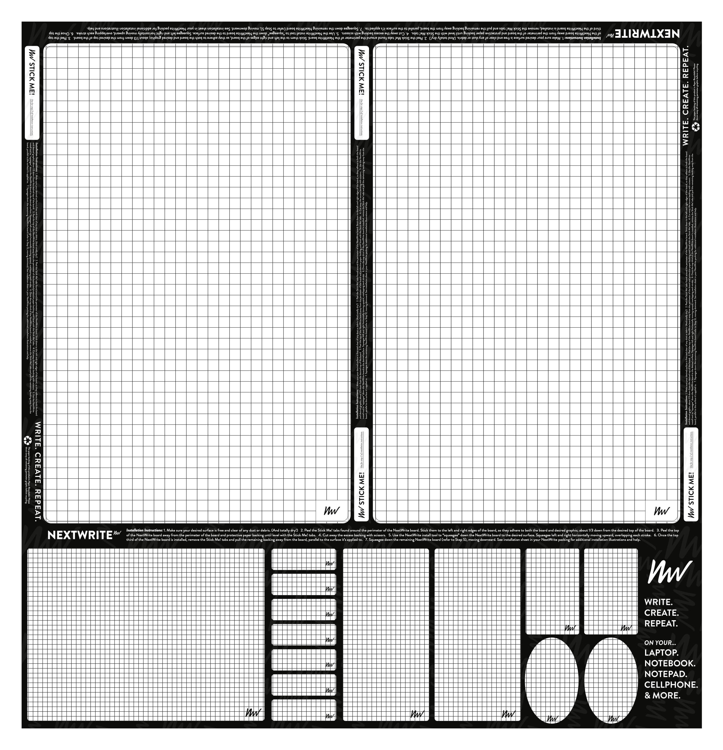 NextWrite Dry Erase Adhesive Surface - Grid Pattern - Walmart.com