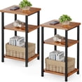 thumbnail image 1 of Nextay 3-Tier End Table, Side Table with Storage Shelf and Adjustable Feet, Small Nightstand for Living Room, Bedroom, Office, 2-Pack, 1 of 7