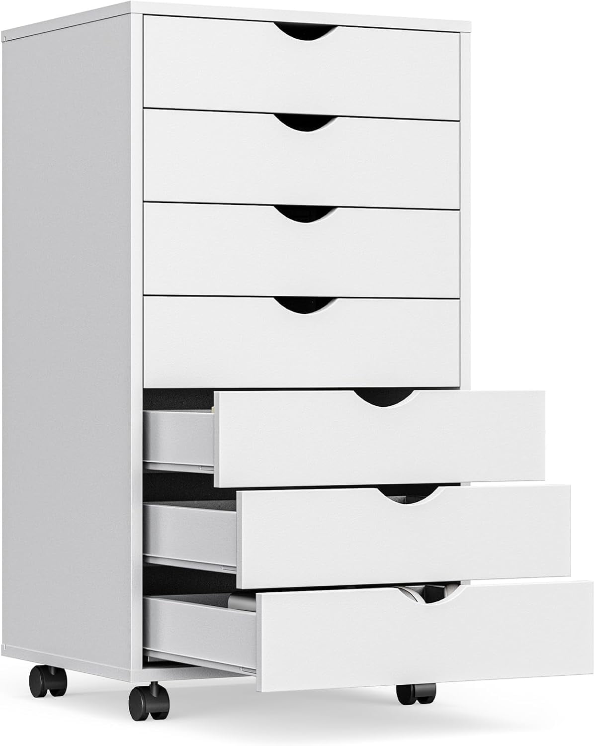 Nextay 7-Drawer Mobile File Cabinet with Wheels, Under Desk Wood Storage Organizer and Printer Stand for Home Office, 15.75" D x 18.74" W x 34.25" H