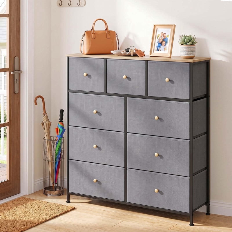 blue fabric dresser Nextay 9 Drawers for Bedroom, Dresser with Sturdy Steel Frame, Wooden Top & Easy Pull Fabric Bins,Blue Gray Tall dresser Size:2XL (18) Lace + Tulle Plus Size Swiss Dot unicorn themes