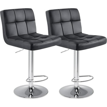 Nextay Bar Stools Set of 2, Adjustable Swivel PU Leather Barstools with Backrest, Armless Kitchen Counter Height Chairs with Footrest, Modern Island Stools for Dining Room or Home Bar