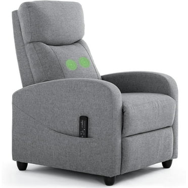 Nextay Recliner Chair with Massage & Lumbar Support, Adjustable Fabric Home Theater Seating for Adults, Modern Small Reclining Chair for Living Room