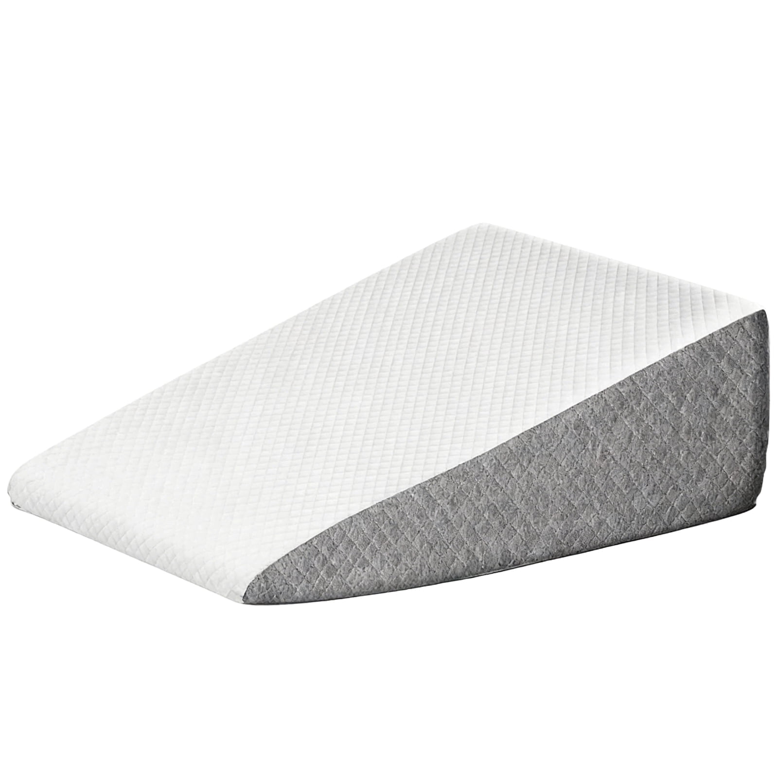 Nextay Wedge Pillow, 7.5 Inch Soft Breathable Foam Pillow for Relieving Neck & Back Pain, Improving Circulation and Relieving Acid Reflux, White & Grey