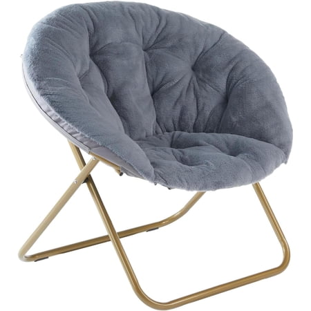 Nextay XL Comfy Saucer Chair, Folding Faux Fur Lounge Seat for Living Room