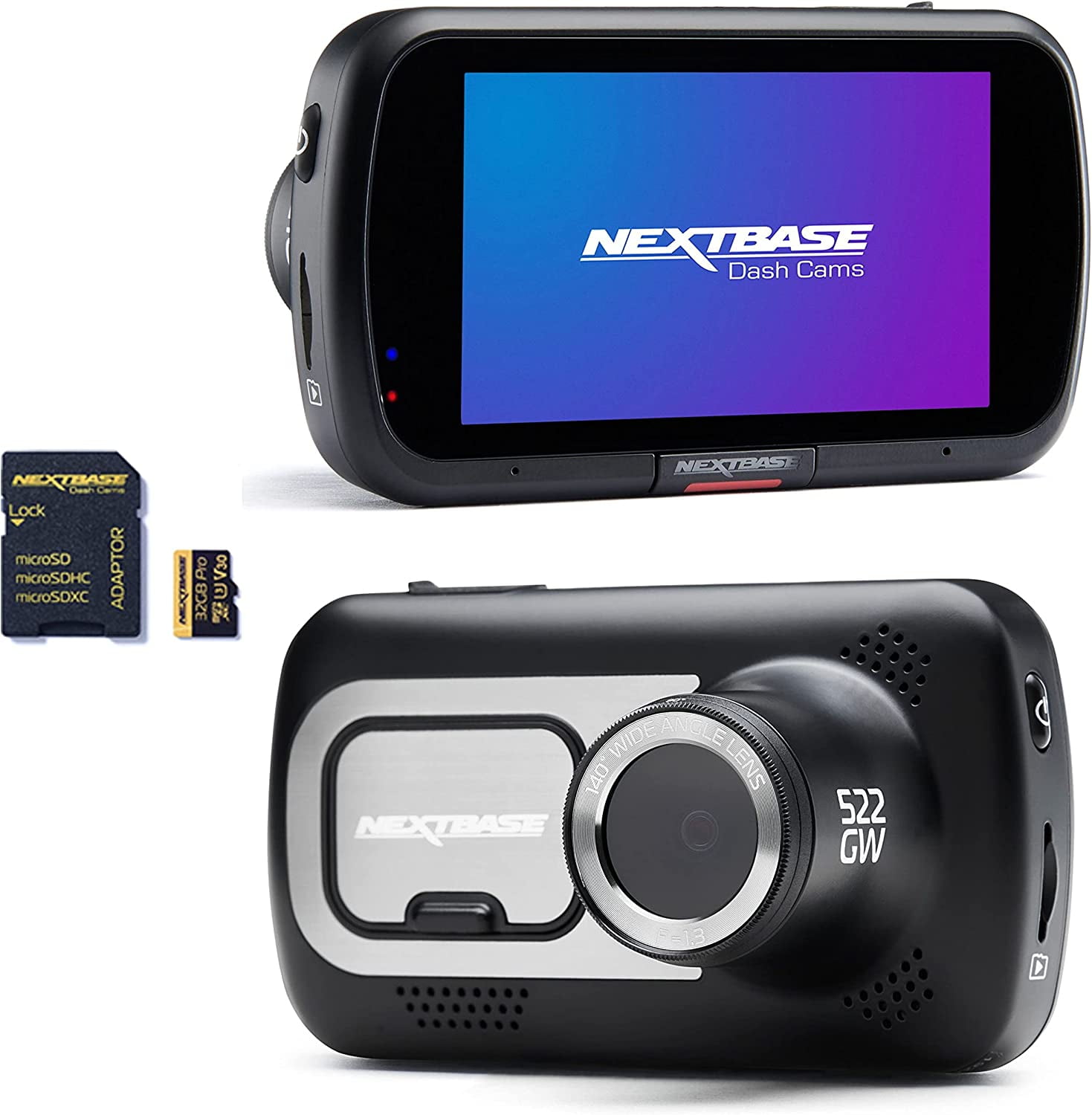 Nextbase 522GW Dash Cam and 32GB Micro SD Memory Card Bundle - 1440p HD  Recording in Car Camera - Wi-fi GPS Bluetooth Alexa Enabled - Parking Mode  