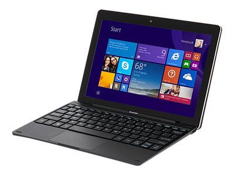 Nextbook Flexx 10 - Tablet - with keyboard dock - Intel Atom - Z3735F / up to 1.83 GHz - Windows 8.1 with Bing - HD Graphics - 2 GB RAM - 32 GB eMMC - 10.1" IPS touchscreen 1280 x 800 - black - image 1 of 3