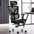 thumbnail image 1 of Nexthro Ergonomic Office Chair Mesh Chair with High Back Adjustable Headrest, Lumbar Support, 3D Armrest & Footrest, Swivel Computer Desk Chair(Black), 1 of 23