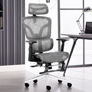 Nexthro Ergonomic Office Chair Mesh Chair with High Back Adjustable Headrest, Lumbar Support, 3D Armrest & Footrest, Swivel Computer Desk ChairGray