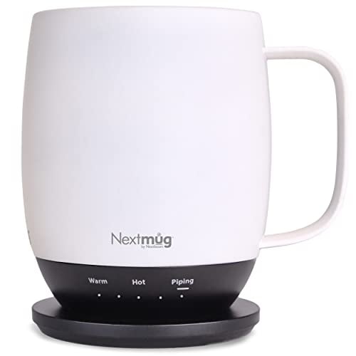 Nextmug - Temperature-Controlled, Self-Heating Coffee Mug (Ivory 