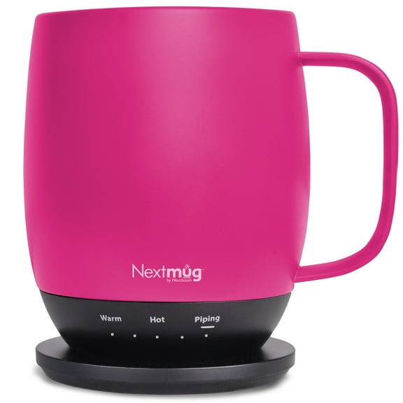 Nextmug - Temperature-Controlled, Self-Heating Coffee Mug (True Pink - 14 oz.)