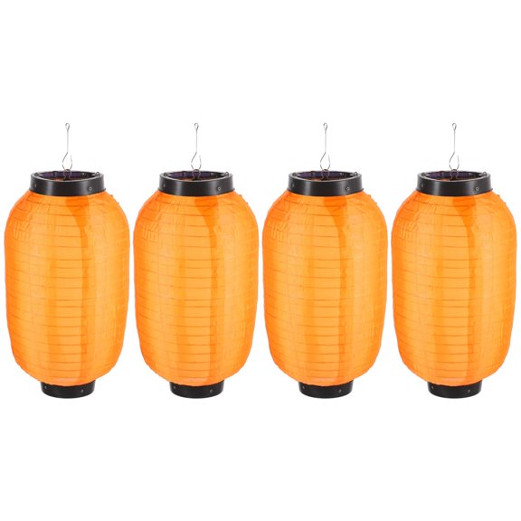 Nextone Waterproof Japanese Silk Lanterns 4-Pack Folding Decorative Lanterns for Outdoor and Indoor Use Ideal for Restaurants Sushi Bars Barbecue Shops 7.87X7.87X13.78 Inches