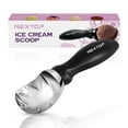 thumbnail image 1 of Nextop Ice Cream Scoop with Comfortable Handle, Black - Ergonomic Spoon, Durable Metal Scoop, Easy-Grip Handle - Ideal for Ice Cream, Sorbet, Gelato - Perfect for Home Use, Kitchen Essential, 1 of 9