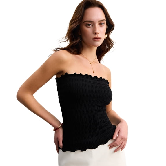 Nextrys Tube Tops for Women Strapless Bandeau Summer Going Out Top