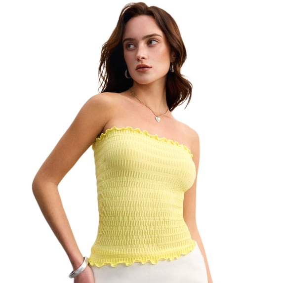 Nextrys Tube Tops for Women Strapless Bandeau Summer Going Out Top