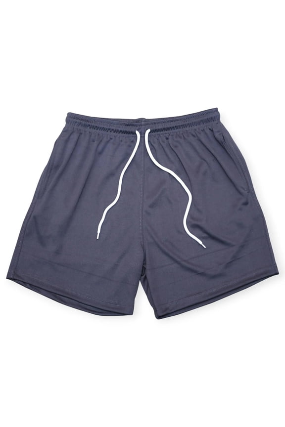 Men Basic Solid Mesh Breathable Mesh Shorts (Charcoal)