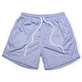 thumbnail image 1 of Nexus Clothing Men Basic Solid Mesh Breathable Mesh Shorts (Heather Grey), 1 of 2