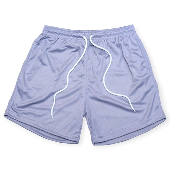 Nexus Clothing Men Basic Solid Mesh Breathable Mesh Shorts (Heather Grey)