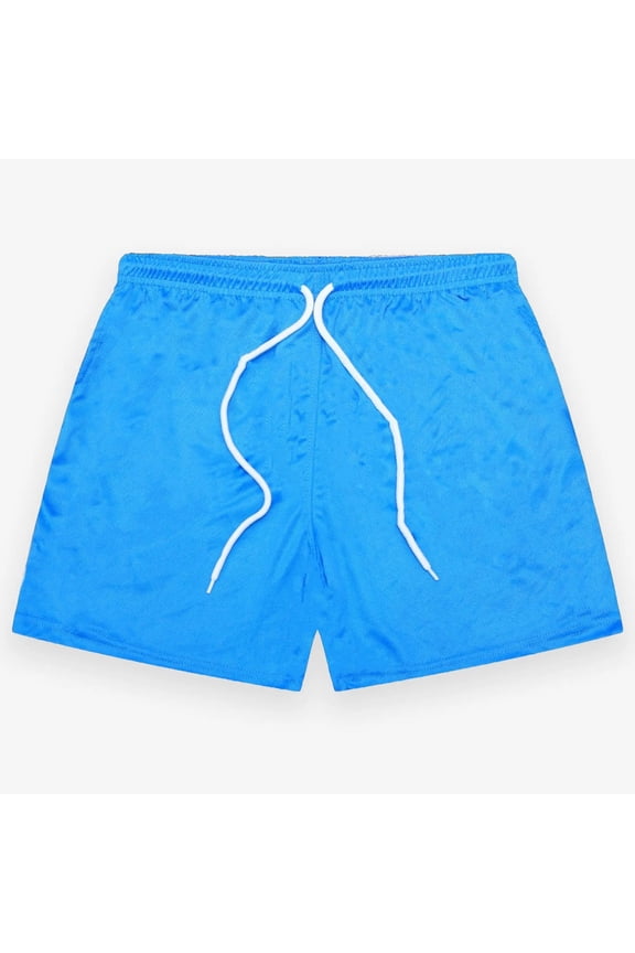 Men Basic Solid Mesh Breathable Mesh Shorts (Royal Blue)
