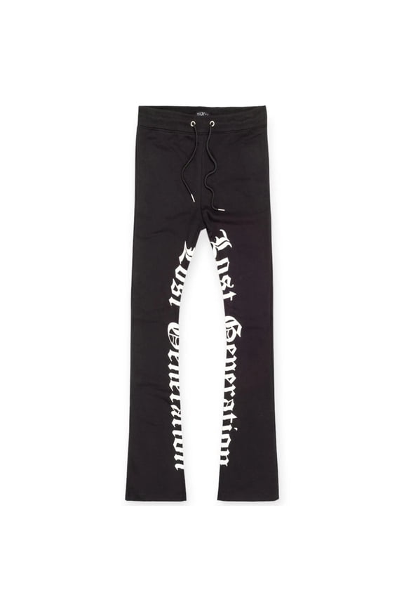 Men Lost Generation Stacked Sweatpants (Black White)