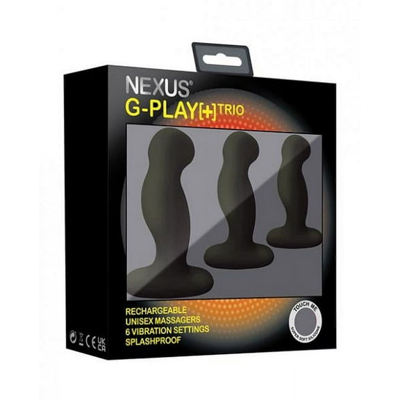 Nexus G Play Trio Rechargeable Massagers - Black, Finger Vibrator, 1