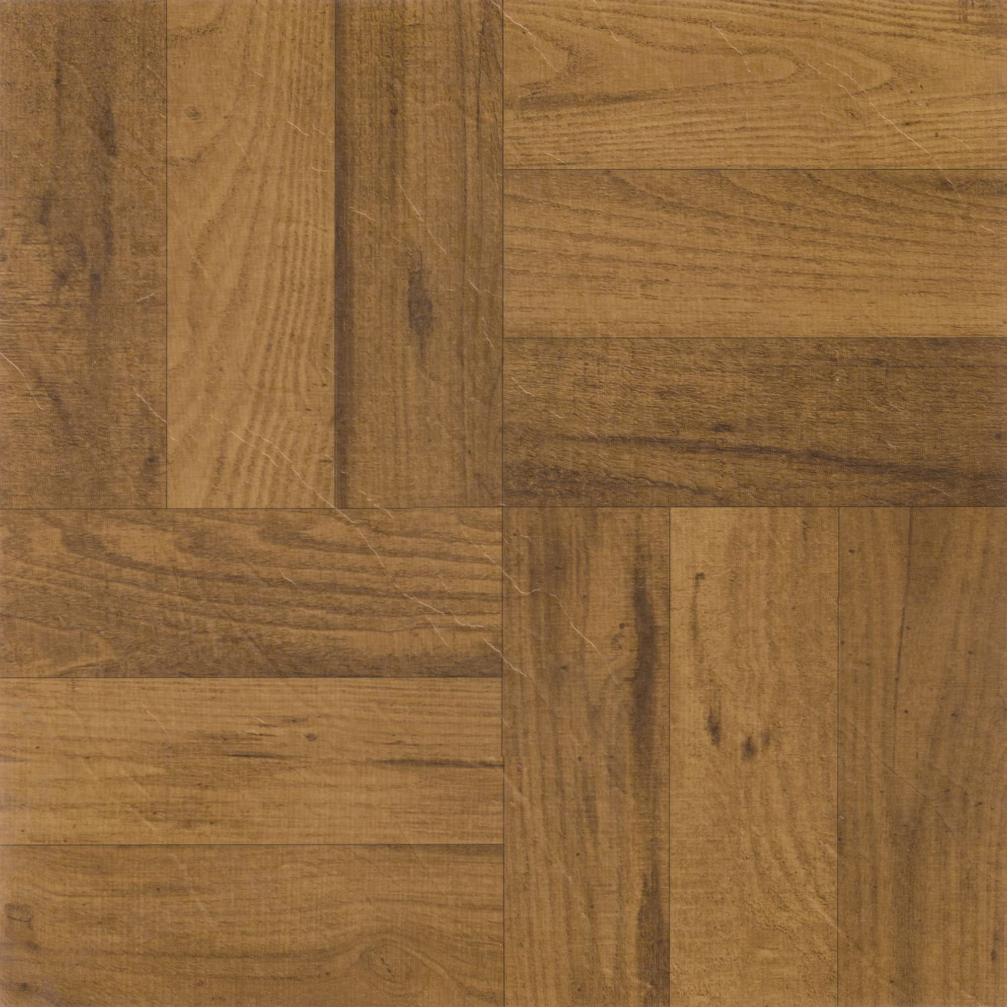 Nexus Self Adhesive 12-inch Vinyl Floor Tiles  20 - 12" X 3 Finger Medium Oak Parquet Pattern Peel & Stick Diy Flooring For Kitchen Dining Room Bedrooms Bathrooms By Home Decor