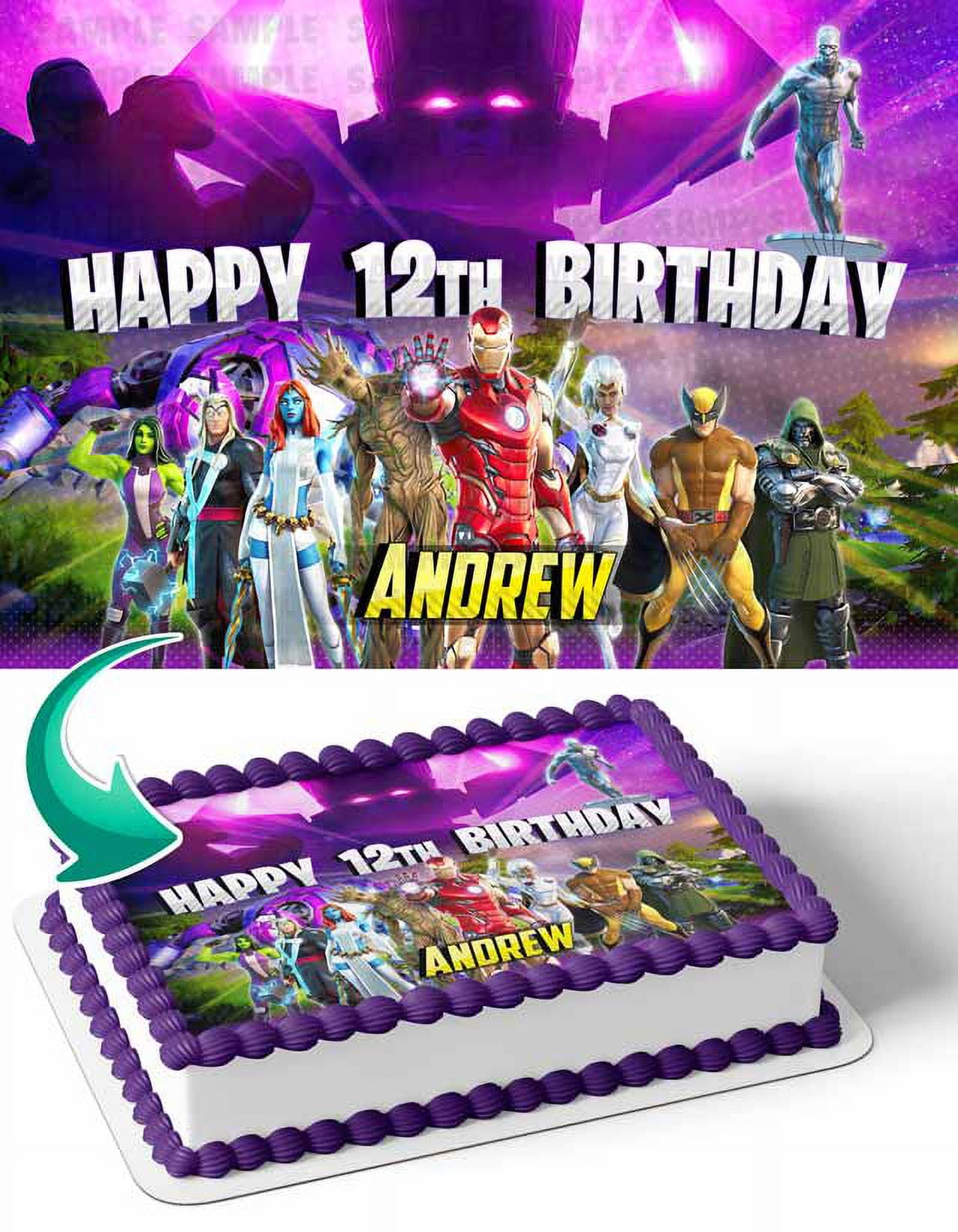 Nexus War Galactus Edible Image Cake Topper Personalized Birthday Sheet