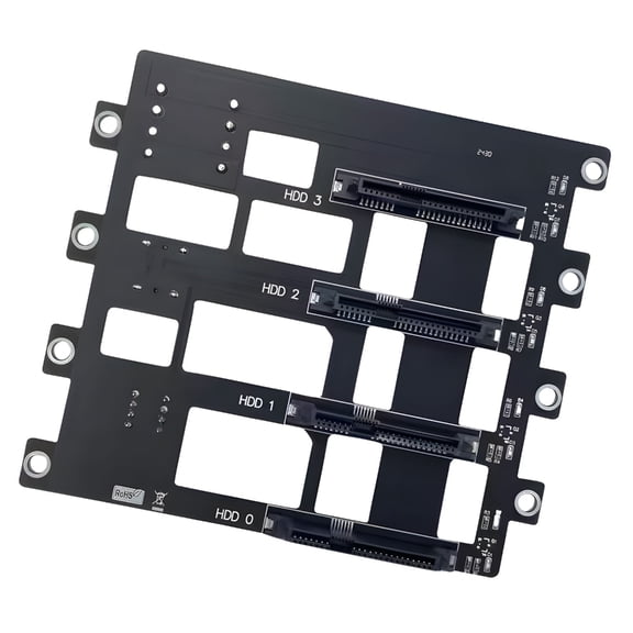 Nexvoroi HDD Backplane Expansion Board SFF8643 6Gbps 4-Port Hard Drive SFF-8643 SATA for Server Storage