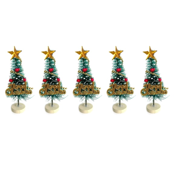 Nexvoroi Mini Christmas Tree 5 Pcs with Base Pine Table Decorations for Diy Crafts