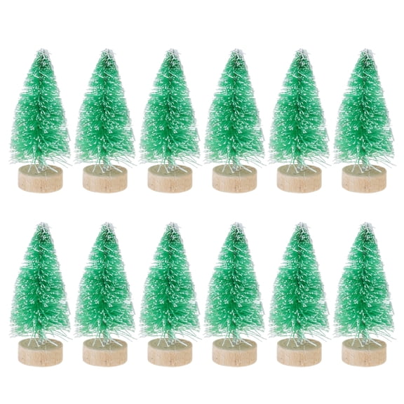 Nexvoroi Mini Christmas Tree Edition 2 12-Piece Set Green Christmas Tabletop Decor for Home Table