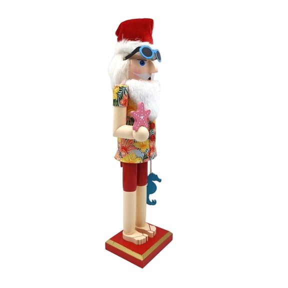 Nexvoroi Nutcracker Figurines Wooden Santa Claus 3d Home Holiday Decor for Christmas Tree Decor