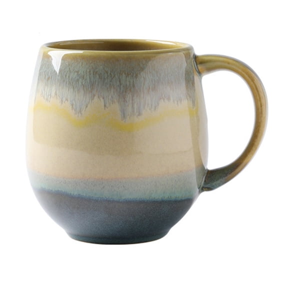 Nexvoroi Vintage Ceramic Coffee Mug Green American Retro Design Vintage Drinkware for Coffee Tea and Home Office