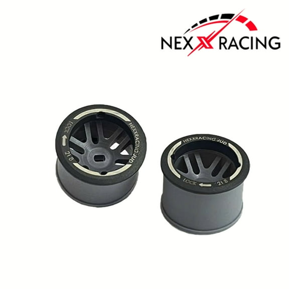 Nexx Racing JUD threaded carbon-fiber reinforced EVO AWD Flanged Rear Wheels (2) pcs for Mini-Z (GREEN)