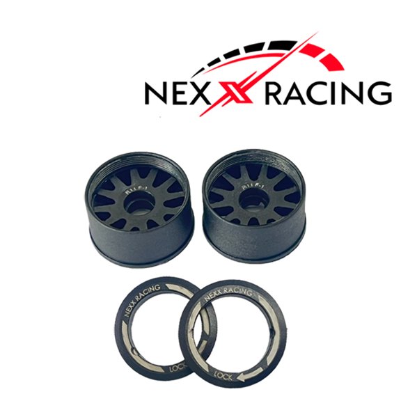 Nexx Racing JUD threaded carbon-fiber reinforced EVO Flanged Rear Wheels (2) pcs for Mini-Z - R11 OFFSET -1
