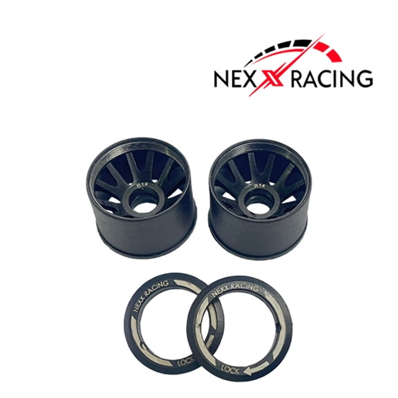 Nexx Racing JUD threaded carbon-fiber reinforced EVO Flanged Rear Wheels (2) pcs for Mini-Z - R14 OFFSET 0