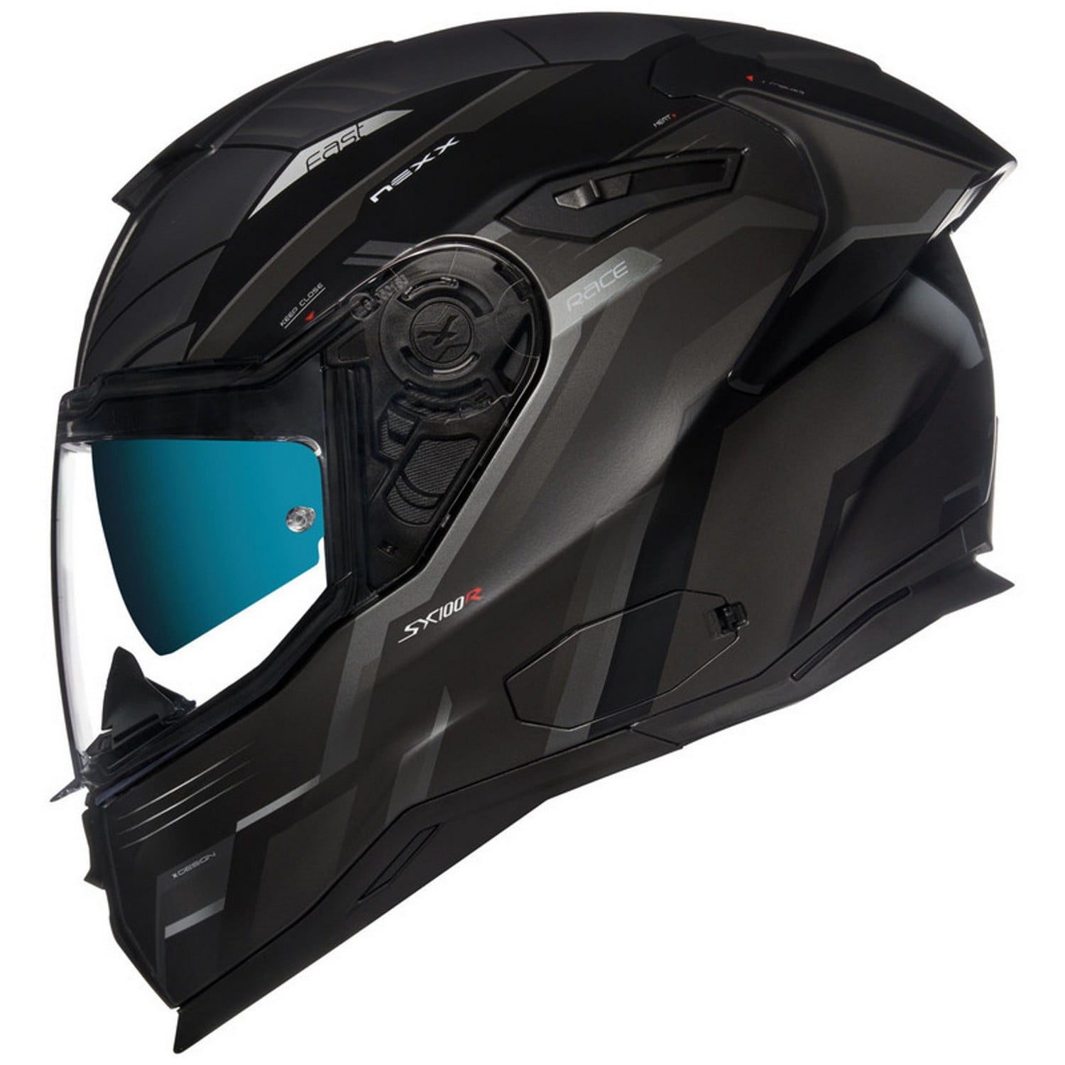 Nexx SX.100R Grideline Motorcycle Helmet Gray/Black XL - Walmart.com