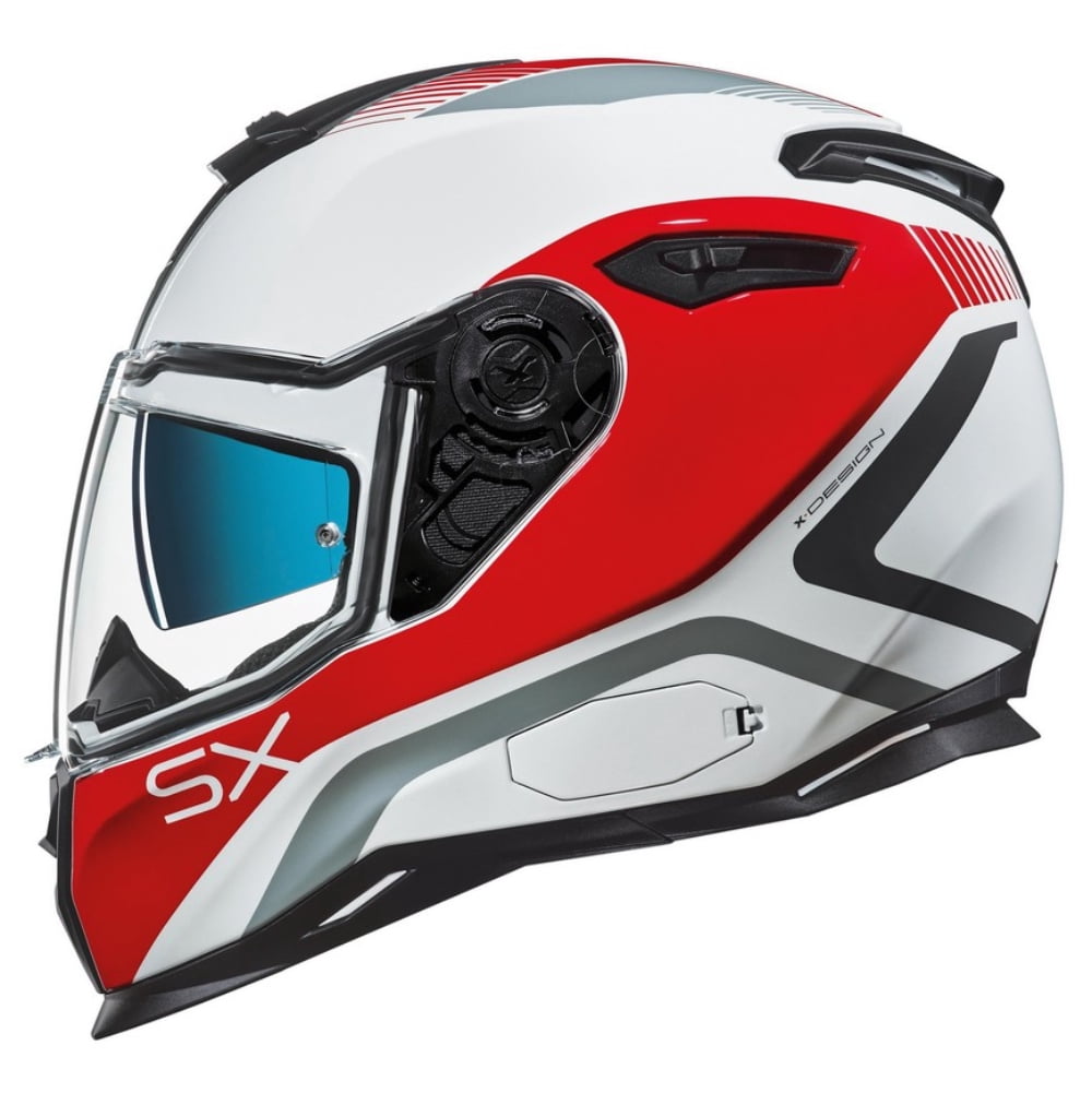 Nexx SX.100 PopUp Motorcycle Helmet White/Red LG - Walmart.com