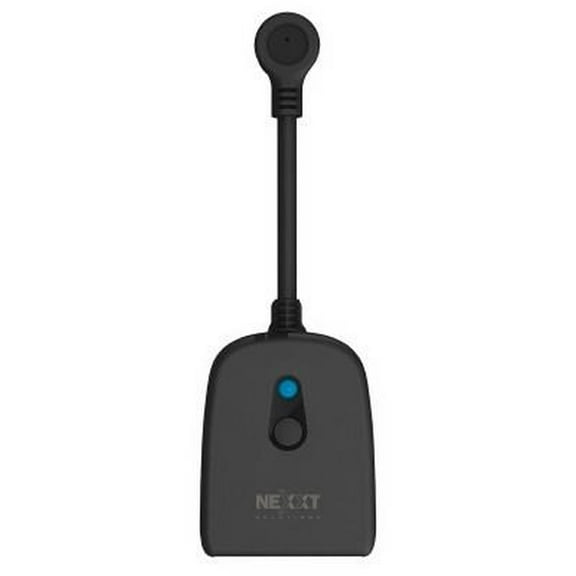 Nexxt - Smart Home Outdoor Plug - 2 Outlets IP44 Dust & Waterproof Voice Control Alexa & Google - Black