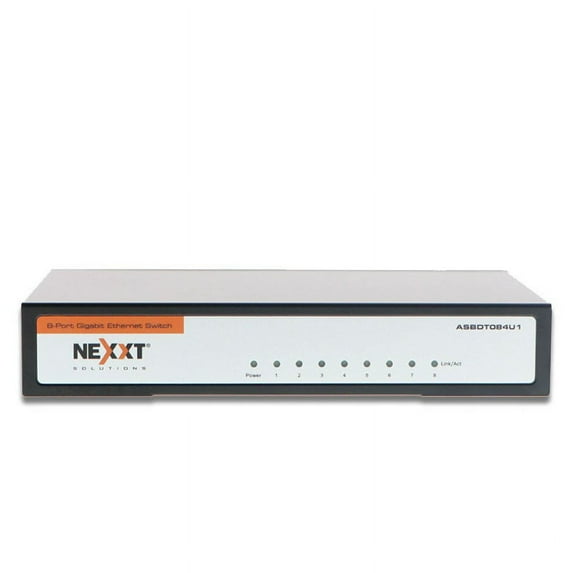 Nexxt Solutions Axis800 8 Port Gigabit Desktop Ethernet Switch 10/100/1000- Metal case- Unmanaged
