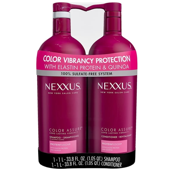 Nexxus Color Assure Shampoo and Conditioner for Color Treated Hair Color Assure Enhance Color Vibrancy for Up to 40 Washes 33.8 oz 2 Count