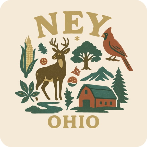 Ney Ohio Keepsakes Souvenir Vinyl Sticker – Destination Travel Keepsake Collectible (3-Inches Wide)