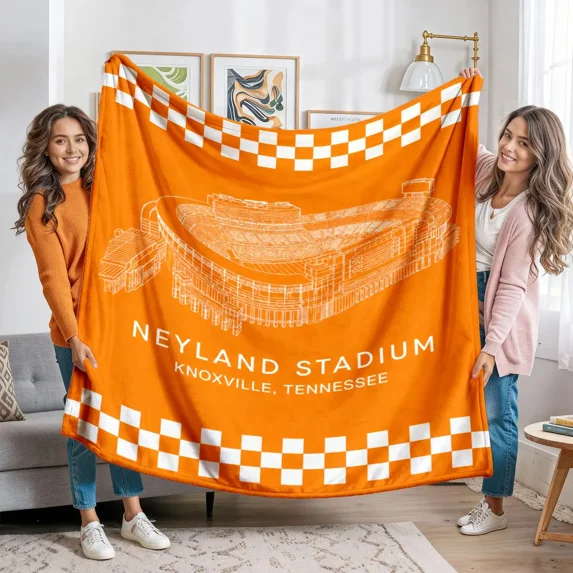 Chequerboard Border Neyland Stadium Knoxville TN Flannel Throw Blanket, Checkerboard Border ...