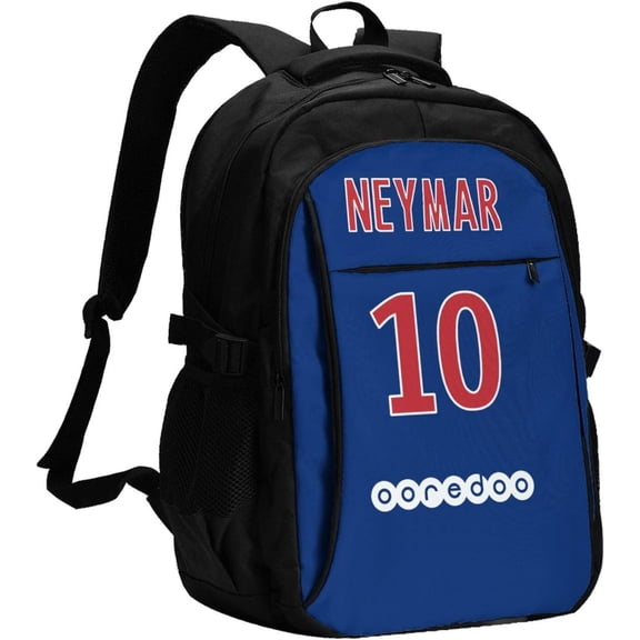 Neymar #10 Adult Backpacks Bag Laptop Bag Bookbag Usb Backpack 17 Inch For Daily