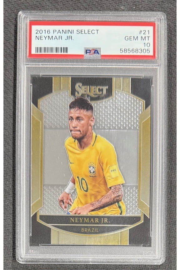 Neymar Jr 2016 Panini Select Soccer Card #21 Graded PSA 10