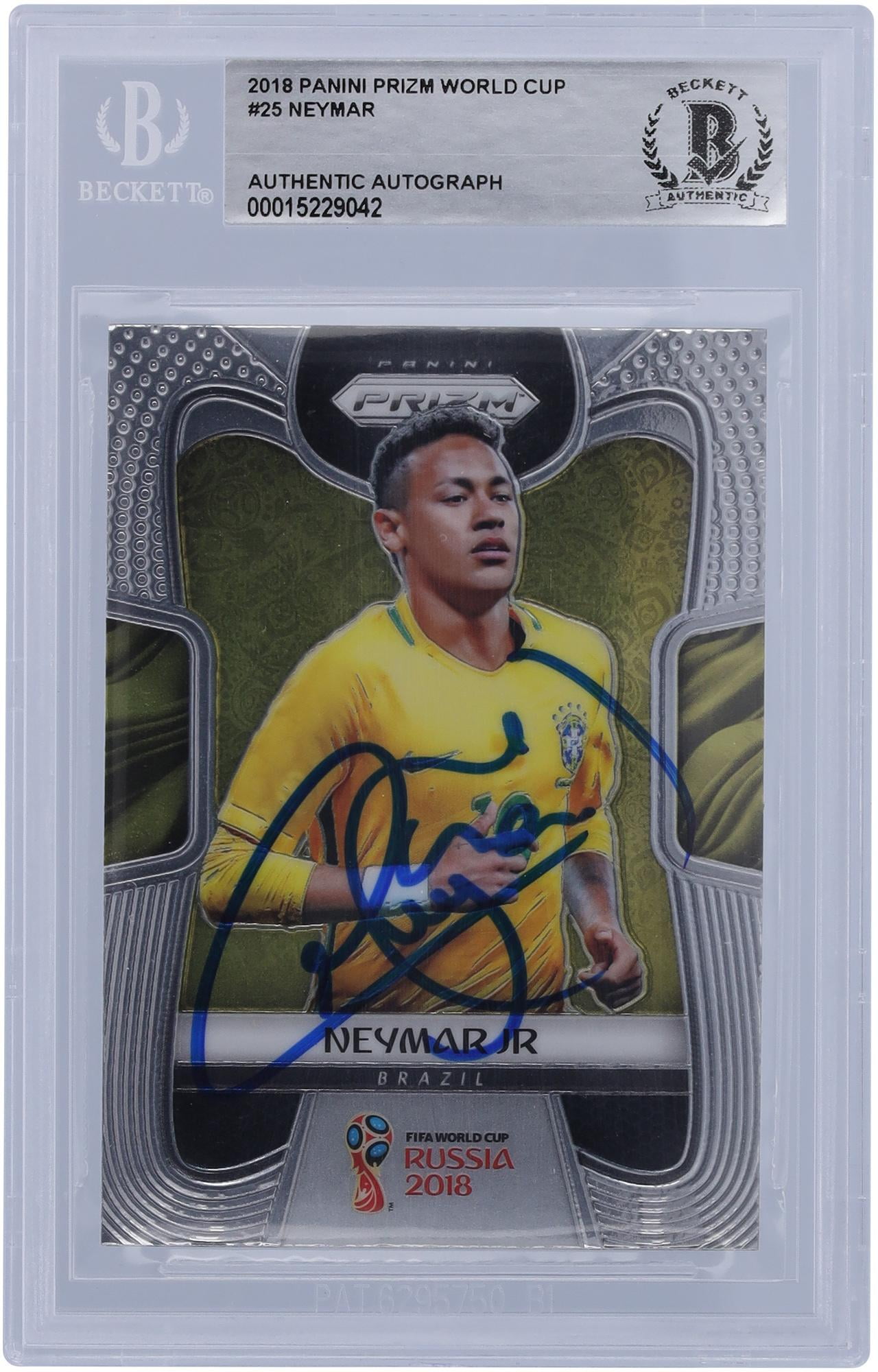Neymar Jr. Brazil National Team Autographed 2018 Panini Prizm World Cup Russia #25 BAS Authenticated Card - Fanatics Authentic Certified