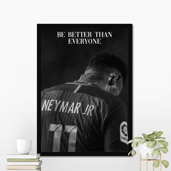 Neymar Jr Motivational, Inspirational Wall Art, Home Gym Decor, Football, Motivation Wall Art, Motivational Print #2005, Unframed Canvas Size 8x12