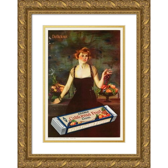 Neysa McMein 17x24 Gold Ornate Framed and Double Matted Museum Art Print Titled - Adam's California Gum (1920)