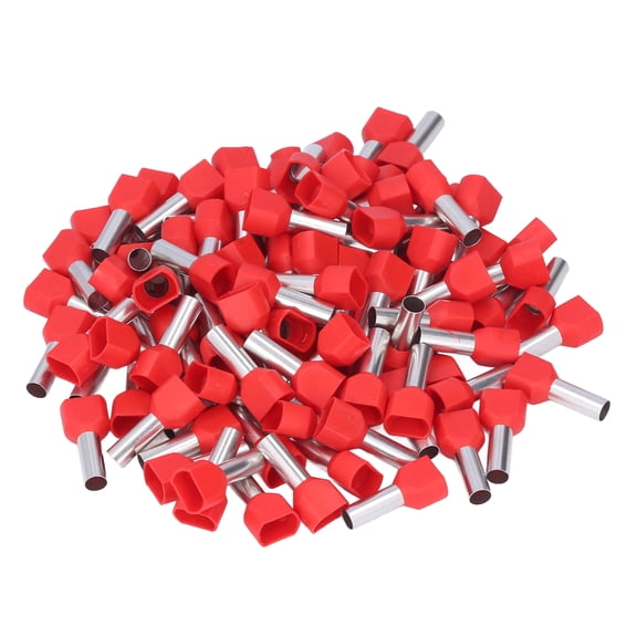 Neyseki 100Pcs Cord End Terminals 2 Insulated Ferrule Pin Copper Crimp Connector AWG 10 6.0mm TE6014