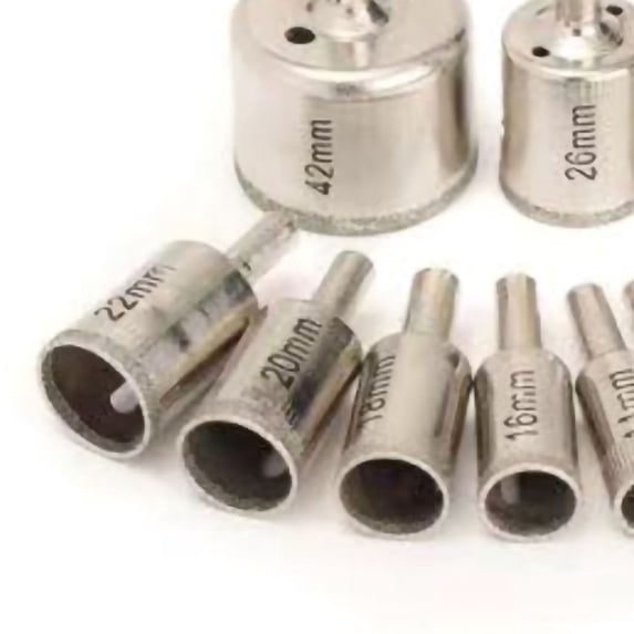 Neyseki 15PCS Diamond Hole Saw Electroplating Universal Incisive Hole Saw Drill Bit Set for Glass